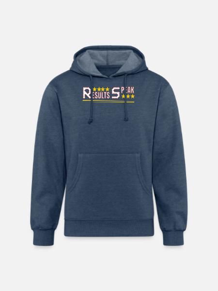 RESULTS SPEAK – Motivational - Unisex Organic Hoodie - heather navy