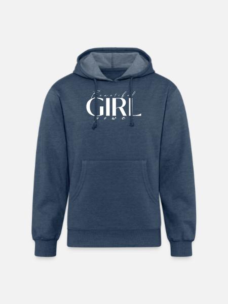 Beautiful Girl Power - Unisex Organic Hoodie - heather navy