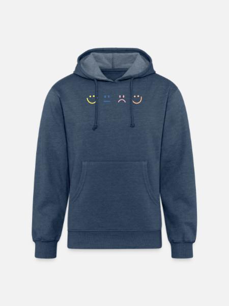 Mood Faces - Unisex Organic Hoodie - heather navy