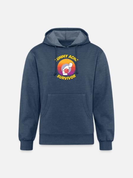 Tummy ache survivor - Unisex Organic Hoodie - heather navy
