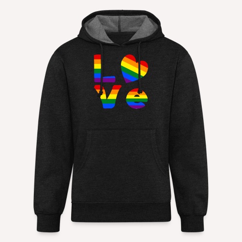 Gay Pride Rainbow LOVE - Unisex Organic Hoodie