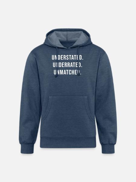 Understated Underrated Unmatched - Unisex Organic Hoodie - heather navy