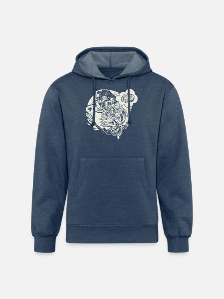Funny Zombie Love - Unisex Organic Hoodie - heather navy