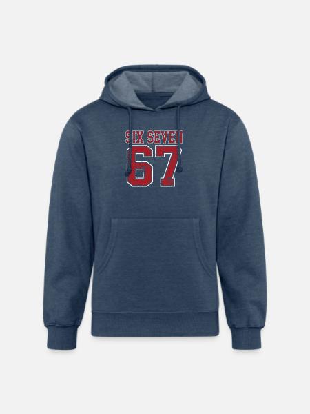 67 - Six Seven SixSeven 6-7 - Unisex Organic Hoodie - heather navy