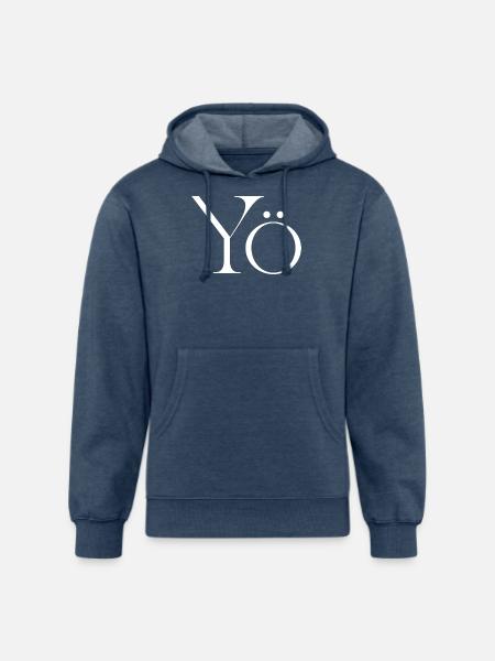 Yö Glyph Monochrome - Unisex Organic Hoodie - heather navy