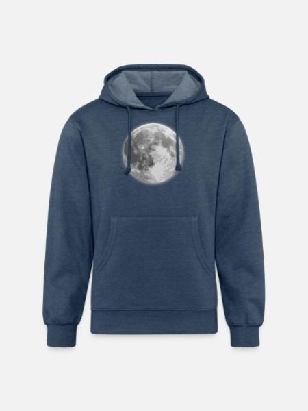 Lune - Molleton à capuche en coton bio unisexe - Heather Navy