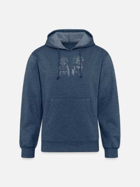 Puppy Halftone Duo - Unisex Organic Hoodie - heather navy