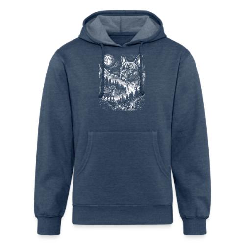 Vintage French Bulldog Moon Howling Tee - Unisex Organic Hoodie