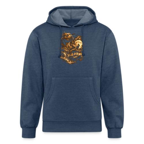 Pit Bull Howling Moon Fantasy Forest Tee - Unisex Organic Hoodie