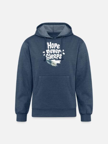 hope never sleeps 1 - Unisex Organic Hoodie - heather navy