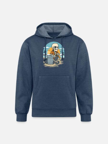 Beach Clean Up - Unisex Organic Hoodie - heather navy