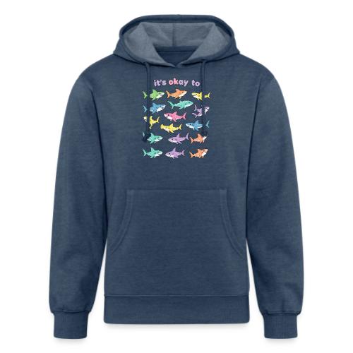 It’s Okay To – Cute Pastel Shark - Unisex Organic Hoodie