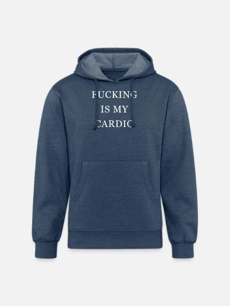 Fucking is my cardio - Unisex Organic Hoodie - heather navy