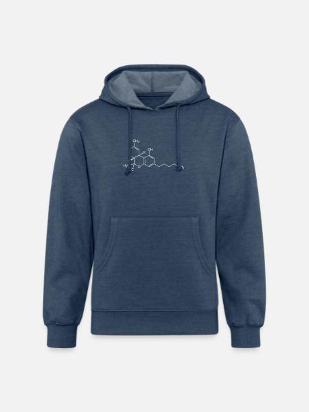 THC Cannabis Weed Chemical Symbol Science Geeky - Unisex Organic Hoodie - heather navy