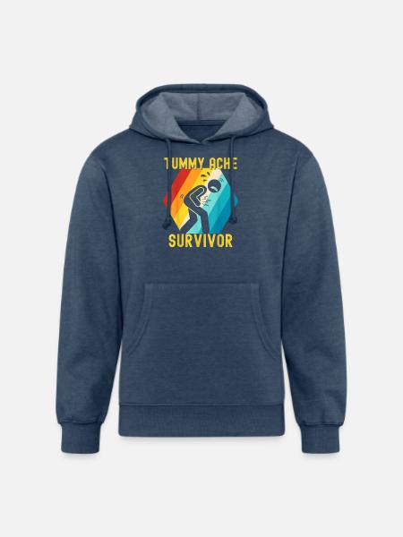 Tummy Ache Survivor - Unisex Organic Hoodie - heather navy