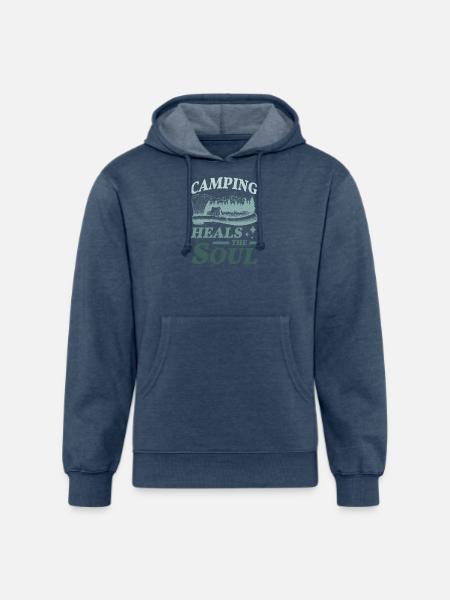 Camping heals the soul - Unisex Organic Hoodie - heather navy