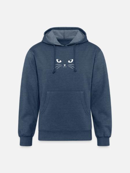 Cat Face - Unisex Organic Hoodie - heather navy