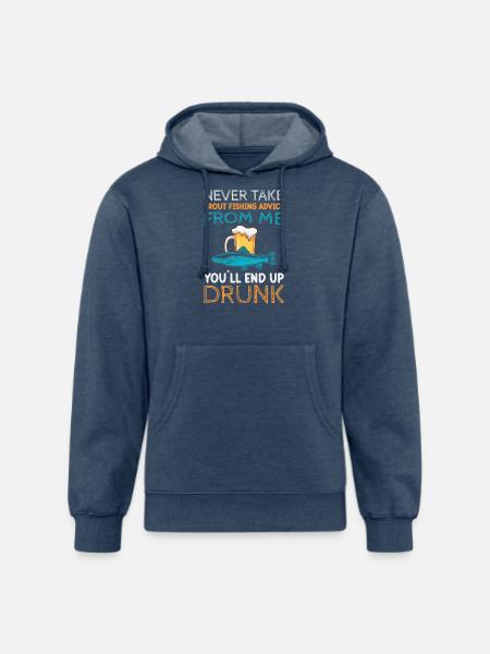 Never take Trout Fishing - Unisex Organic Hoodie - heather navy