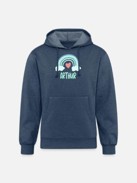 Arthur Name Rainbow Baby - Unisex Organic Hoodie - heather navy