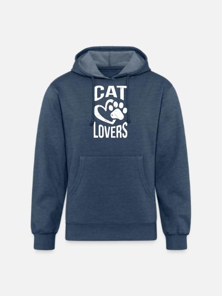 Cat lovers - Unisex Organic Hoodie - heather navy