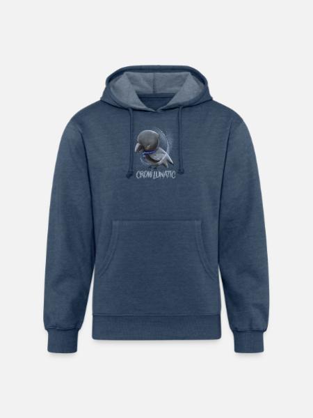 CROW / RAVENS: Raven Lunatic - Unisex Organic Hoodie - heather navy