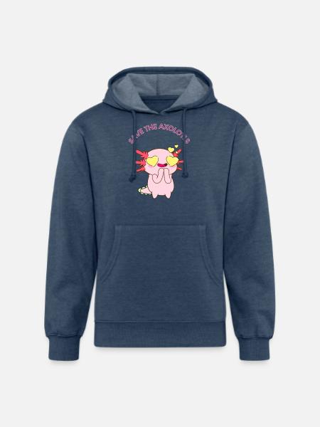 save the axolotls Active - Unisex Organic Hoodie - heather navy