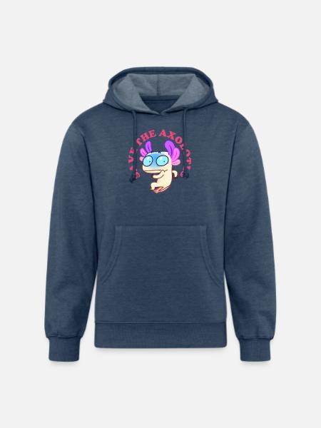 Save The Axolotls 47 - Unisex Organic Hoodie - heather navy