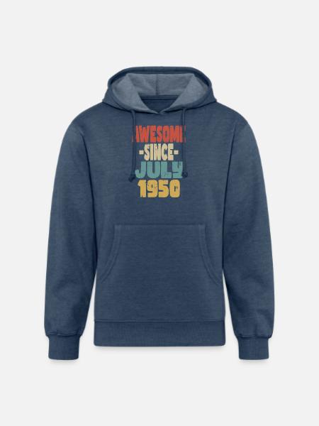 Awesome July 1950 - Unisex Organic Hoodie - heather navy