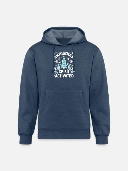 Christmas Spirit Activated - Unisex Organic Hoodie - heather navy