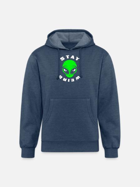 Alien Face Extraterrestrial Space - Unisex Organic Hoodie - heather navy