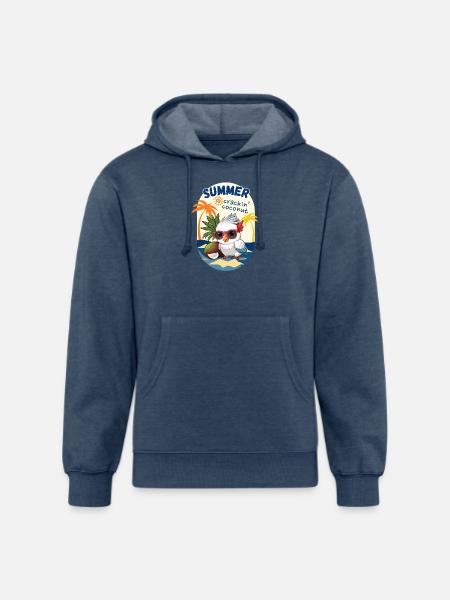 cockatoo and coconut - Unisex Organic Hoodie - heather navy