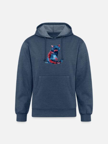 Funny Cat - Unisex Organic Hoodie - heather navy