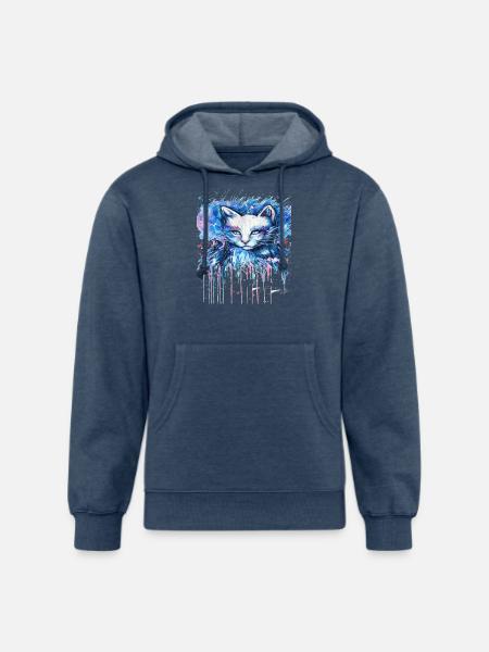 Blue Cat Real - Unisex Organic Hoodie - heather navy