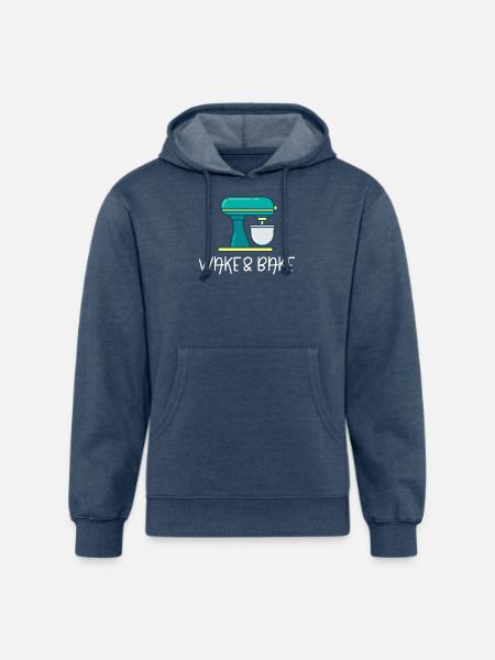 Wake And Bake - Unisex Organic Hoodie - heather navy