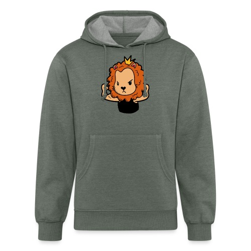 Cute Strong Lion Flexing Muscles - Unisex Organic Hoodie