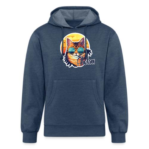 Funny Cat in Hawaiian Aloha Sunglasses - Unisex Organic Hoodie