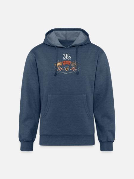 3Bs Beans Bacon and Bwhiskey - Unisex Organic Hoodie - heather navy