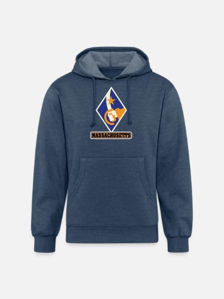 US States MASSACHUSETTS - Unisex Organic Hoodie - heather navy