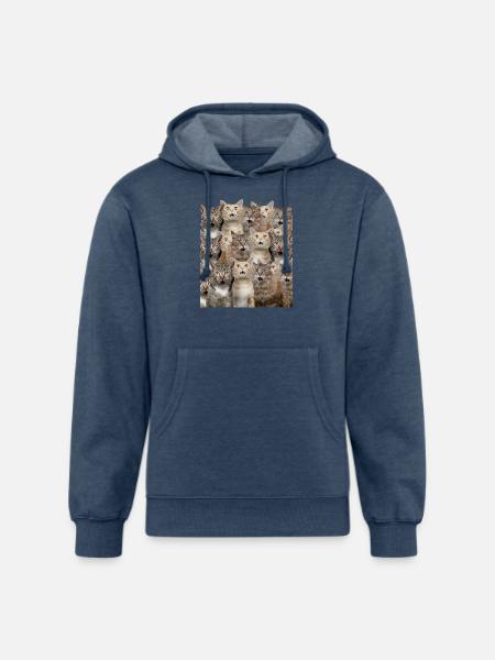 Surprised cats - Unisex Organic Hoodie - heather navy
