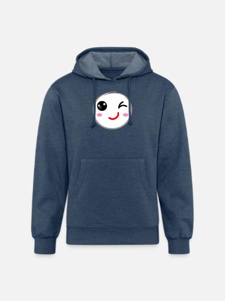 Winking face, Wink smile - Unisex Organic Hoodie - heather navy