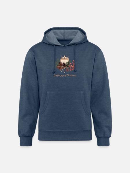 Rustic Christmas Design - Unisex Organic Hoodie - heather navy