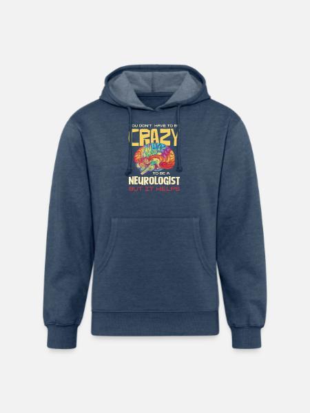 Crazy Neurologist Brain Pride - Unisex Organic Hoodie - heather navy