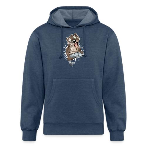 STUCK Otter (front) - white cracks - Unisex Organic Hoodie