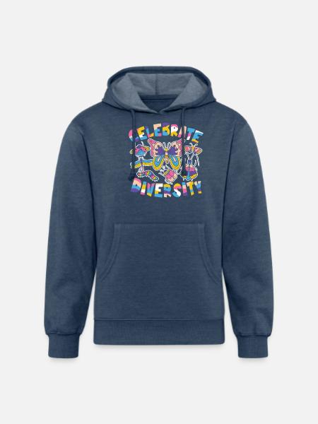 Celebrate Diversity - Unisex Organic Hoodie - heather navy