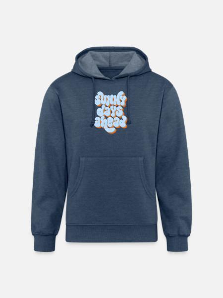 Sunny Days Ahead Retro 3D Typography Design - Unisex Organic Hoodie - heather navy