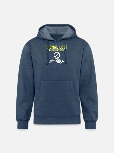Signal Lost Found Myself - Unisex Organic Hoodie - heather navy