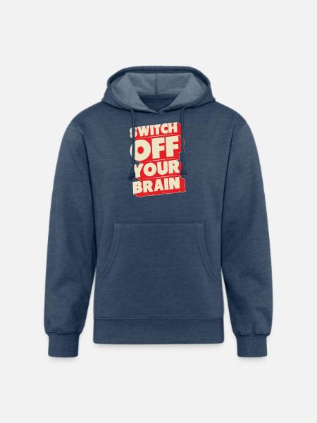 Switch off your brain - Unisex Organic Hoodie - heather navy