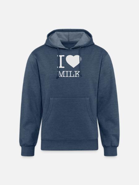 I LOVE MILK - Unisex Organic Hoodie - heather navy
