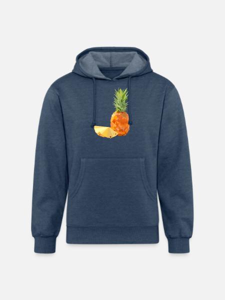 lowpoly pineapple fruit - Unisex Organic Hoodie - heather navy