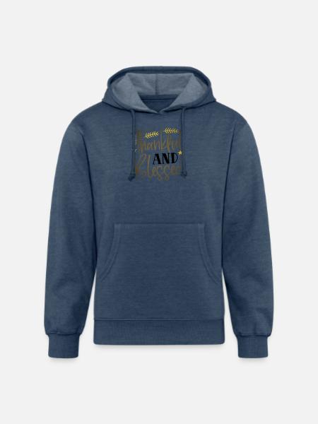 thankful - Unisex Organic Hoodie - heather navy